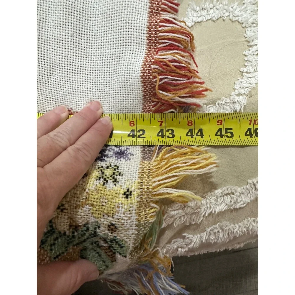 vtg  country teddy bear colorful‎ throw 51x 42